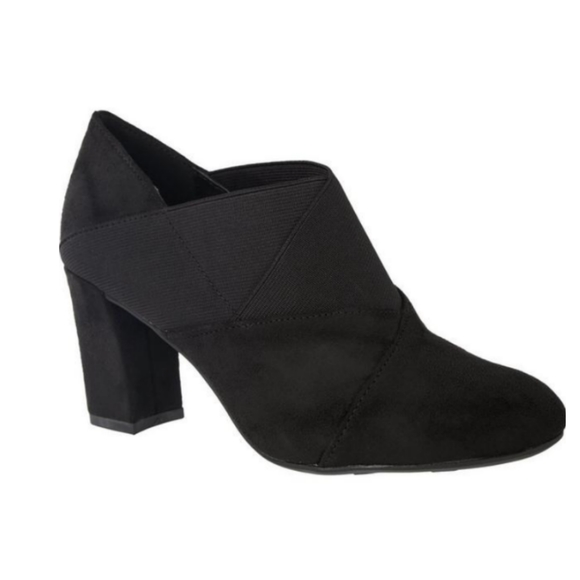 Impo Vespa Faux Suede Ankle Block Heel -‎ Black NWOB - Picture 1 of 8